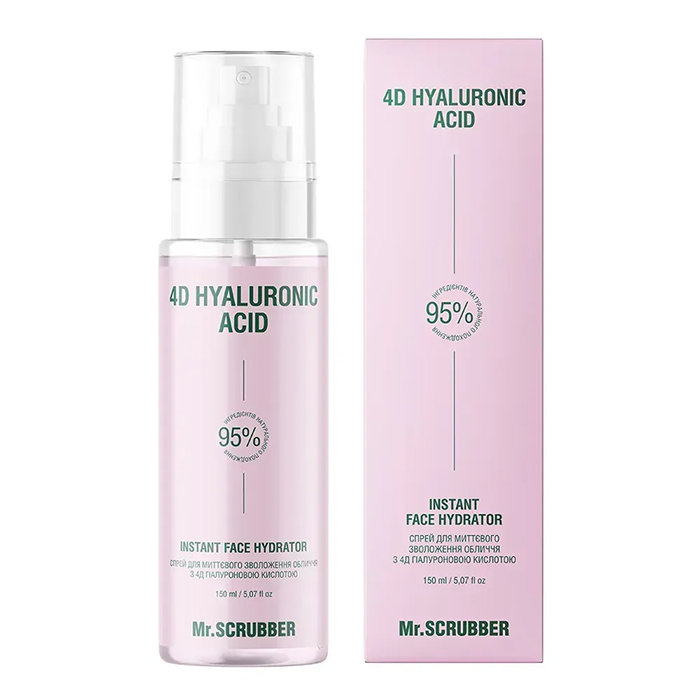 Mr.SCRUBBER 4D Hyaluronic Acid Hydrating Face Mist — спрей для миттєвого зволоження обличчя, 150 мл